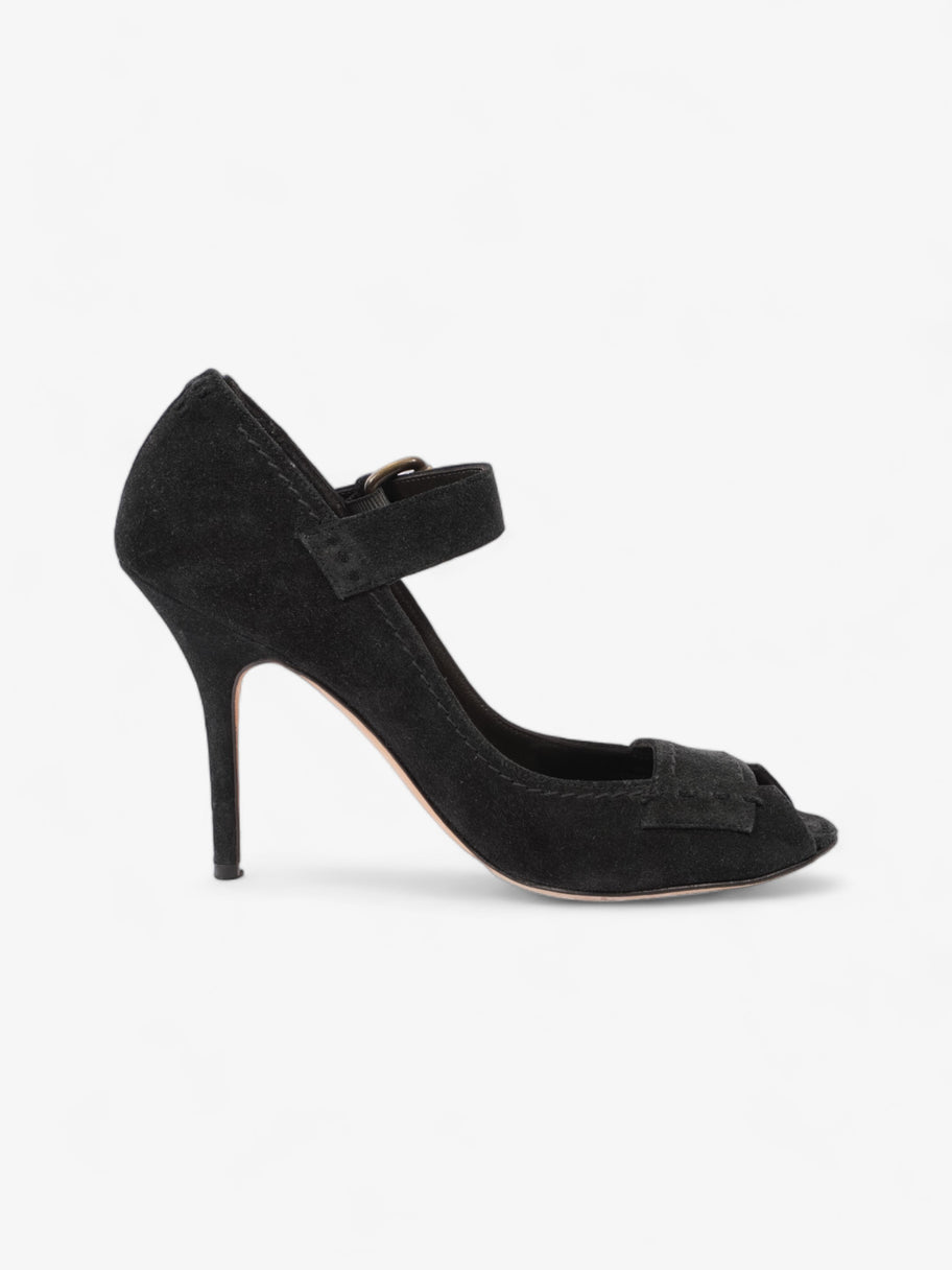 Manolo Blahnik Peep-Toe Mary-Jane Heels 80mm Black Suede EU 39.5 UK 6.5 Image 4