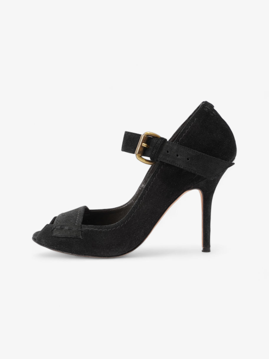 Manolo Blahnik Peep-Toe Mary-Jane Heels 80mm Black Suede EU 39.5 UK 6.5 Image 5