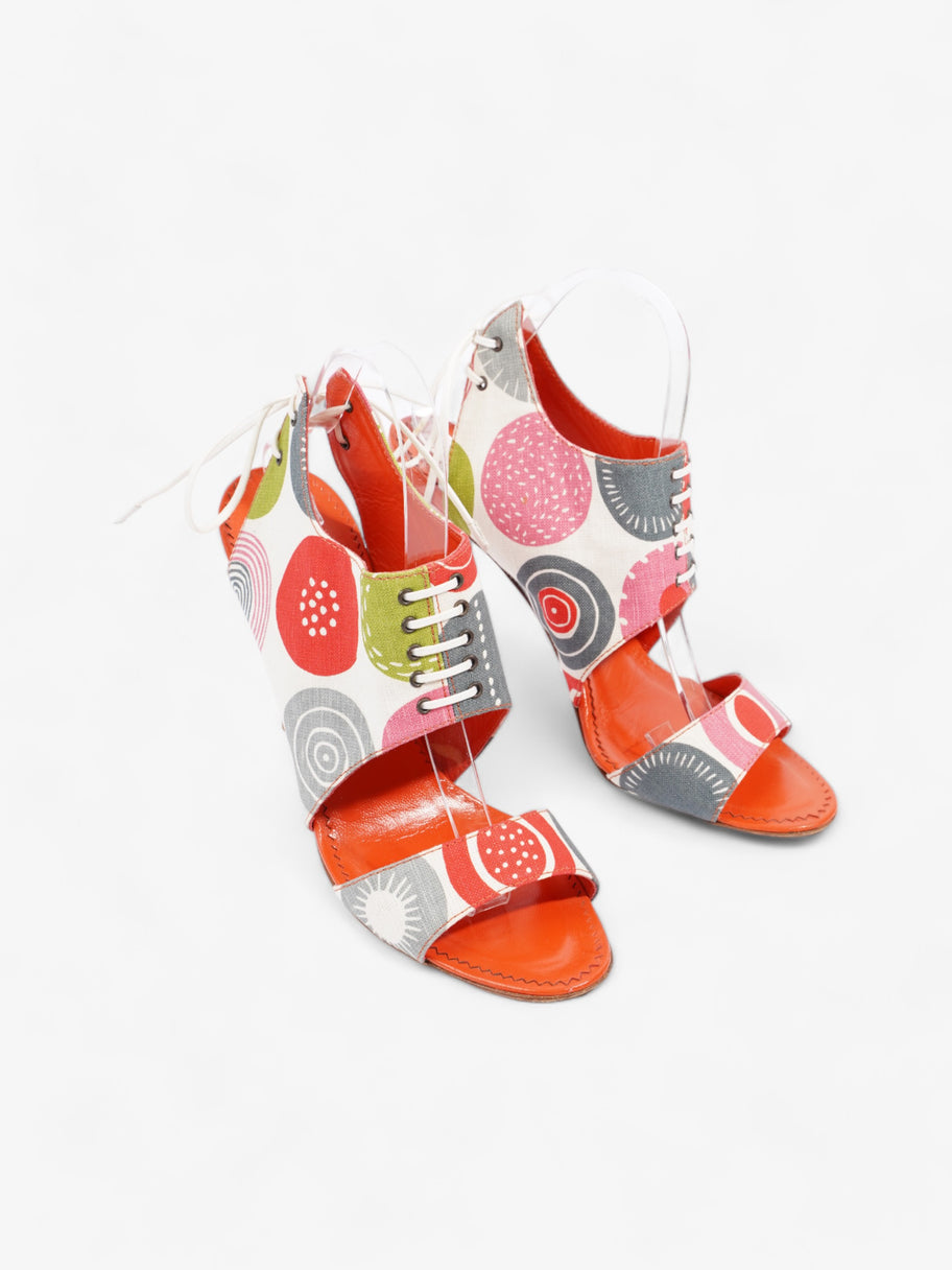 Manolo Blahnik Cut Out Detailed Lace Up Heels 105mm Multicoloured Canvas EU 40.5 UK 7.5 Image 2