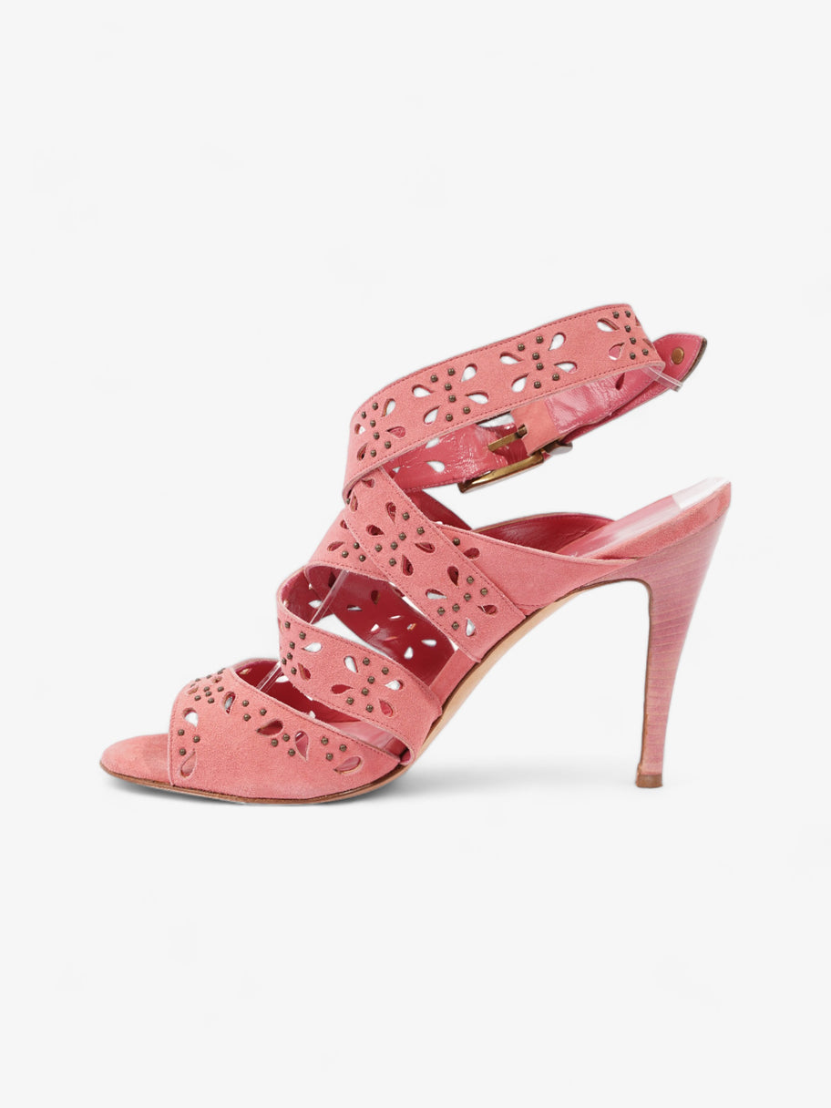 Manolo Blahnik Buckle Closure Strappy Heels 90mm Pink Suede EU 40.5 UK 7.5 Image 3