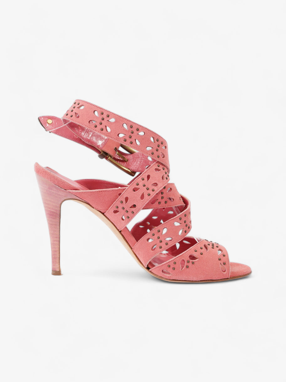 Manolo Blahnik Buckle Closure Strappy Heels 90mm Pink Suede EU 40.5 UK 7.5 Image 4