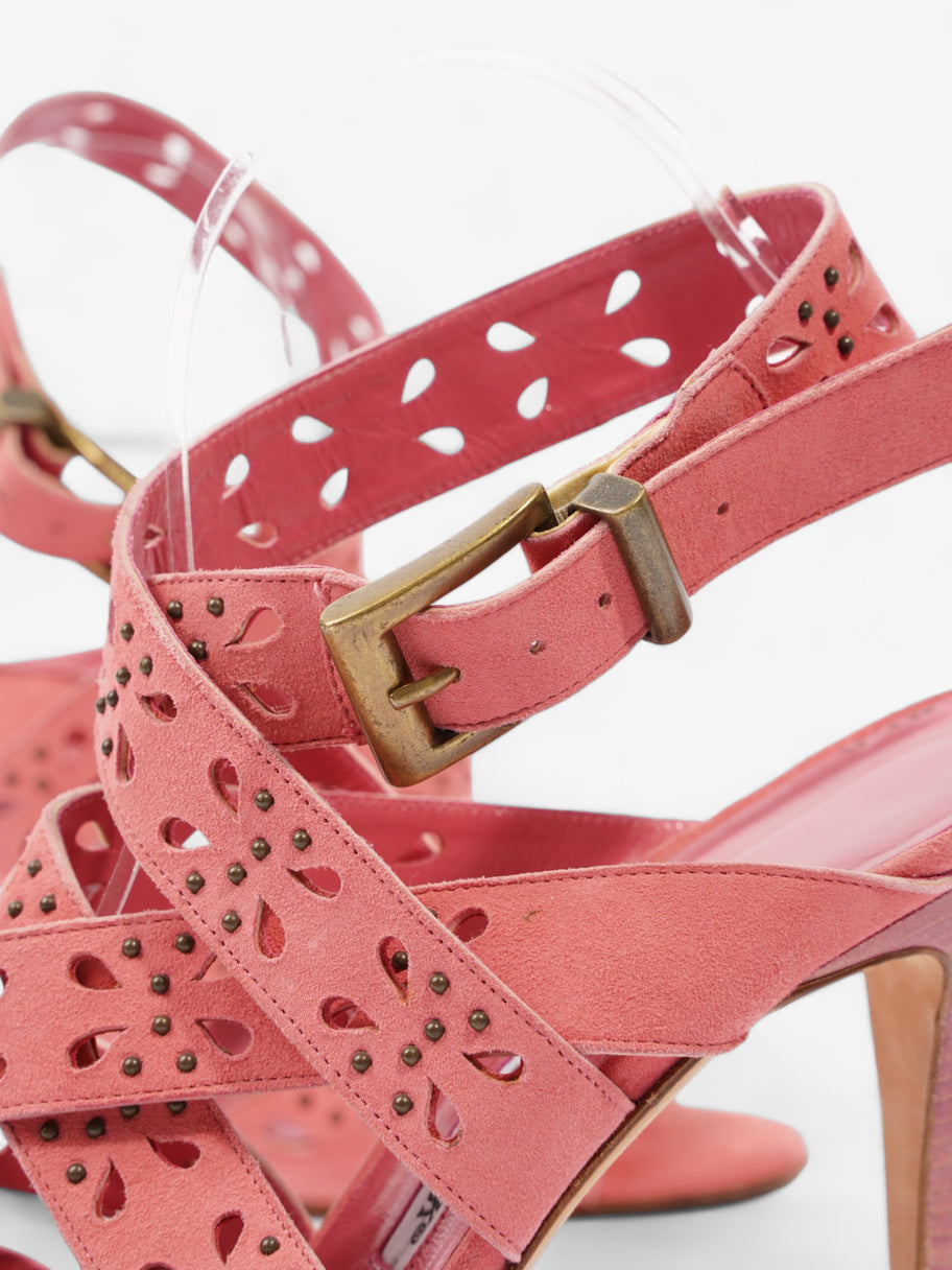 Manolo Blahnik Buckle Closure Strappy Heels 90mm Pink Suede EU 40.5 UK 7.5 Image 9