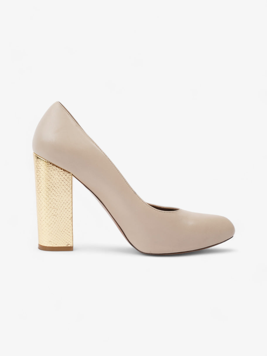 Marni Court Block Heel 95mm Taupe / Gold Leather EU 39.5 UK 6.5 Image 4