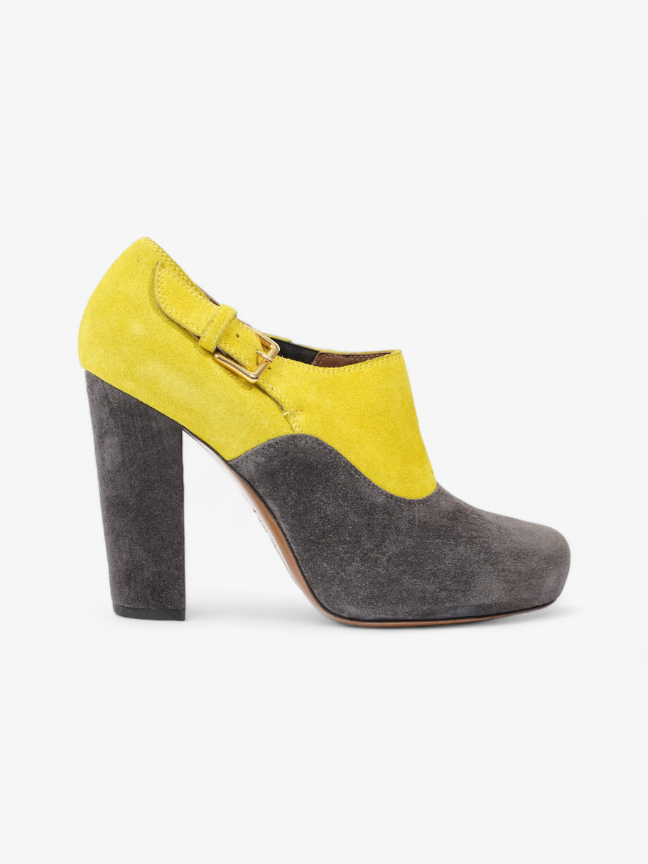 Marni Two Tone Heeled Booties 85mm Grey / Yellow Suede EU 39 UK 6 Image 1