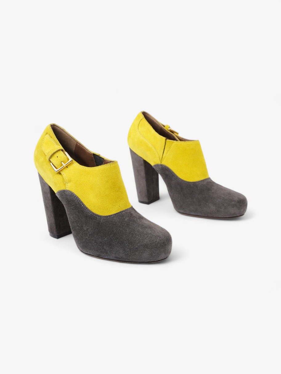 Marni Two Tone Heeled Booties 85mm Grey / Yellow Suede EU 39 UK 6 Image 2