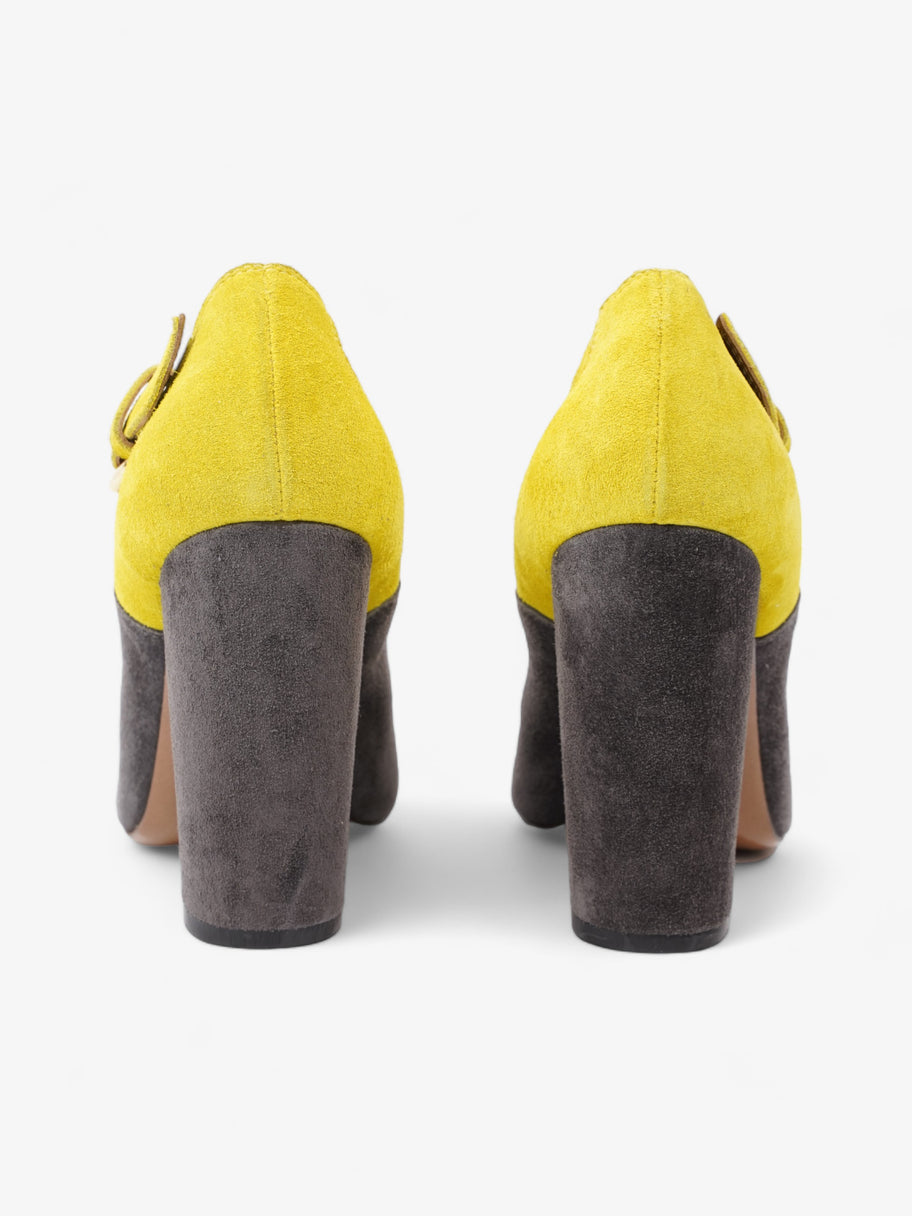 Marni Two Tone Heeled Booties 85mm Grey / Yellow Suede EU 39 UK 6 Image 6