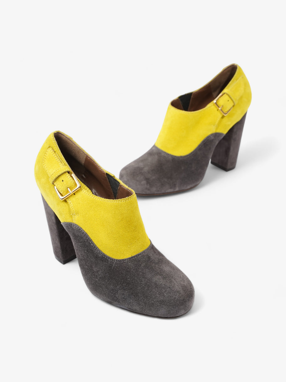 Marni Two Tone Heeled Booties 85mm Grey / Yellow Suede EU 39 UK 6 Image 9