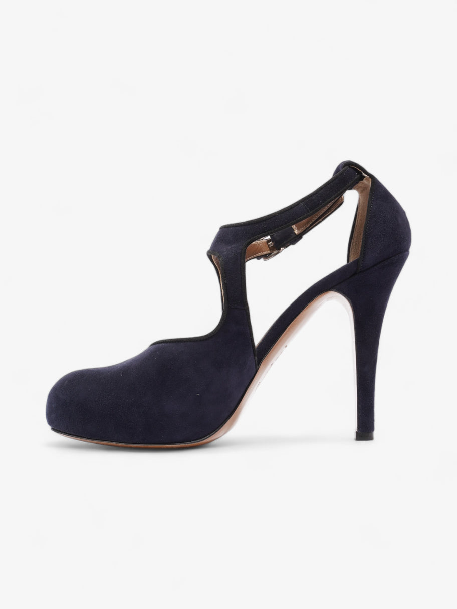 Marni Criss Cross Heels 100mm Navy Blue Suede EU 39 UK 6 Image 3