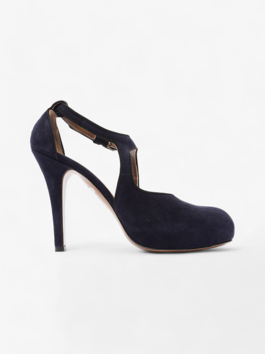 Marni Criss Cross Heels 100mm Navy Blue Suede EU 39 UK 6 Image 4