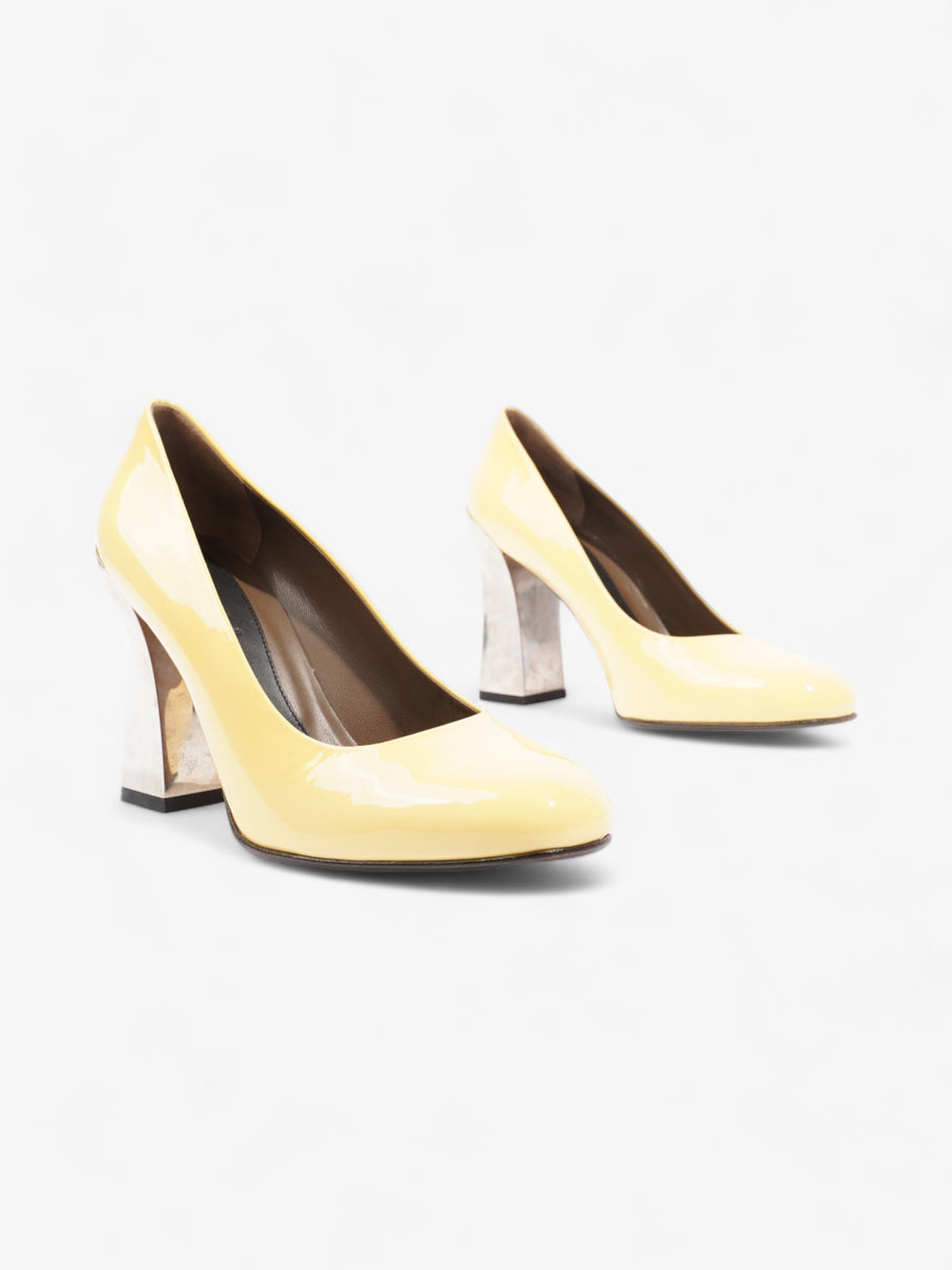 Marni Block Heel 80mm Butter Yellow Patent Leather EU 39.5 UK 6.5 Image 2