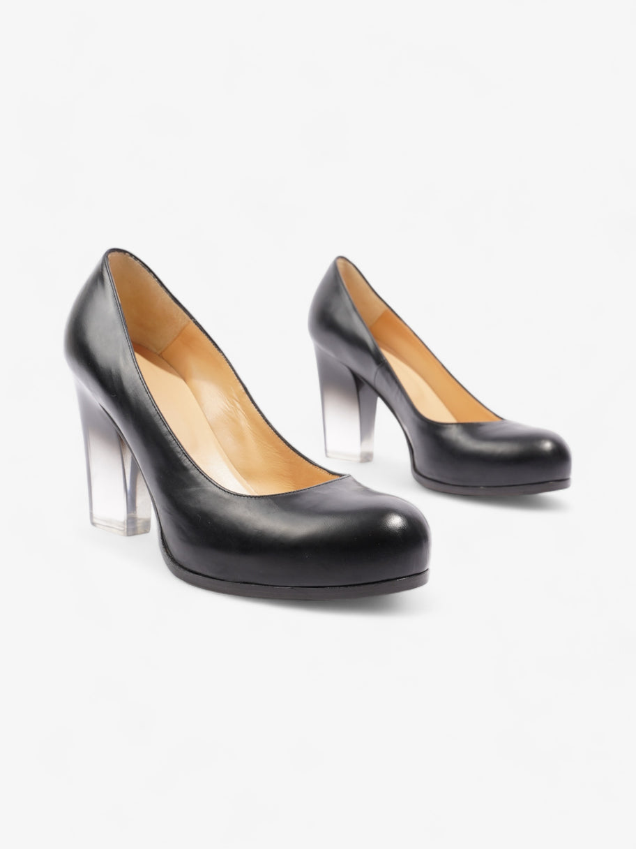 Ritch Erani Perspex Block Heel 80mm Black Leather EU 40 UK 7 Image 2