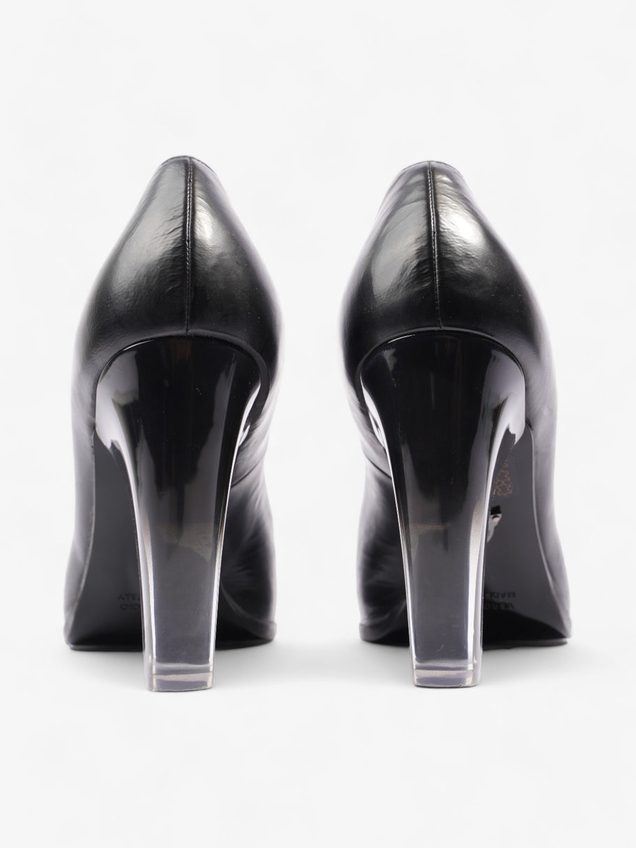 Ritch Erani Perspex Block Heel 80mm Black Leather EU 40 UK 7 Image 6