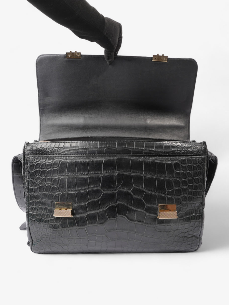 Brioni Business Bag Black Embossed Leather Image 8