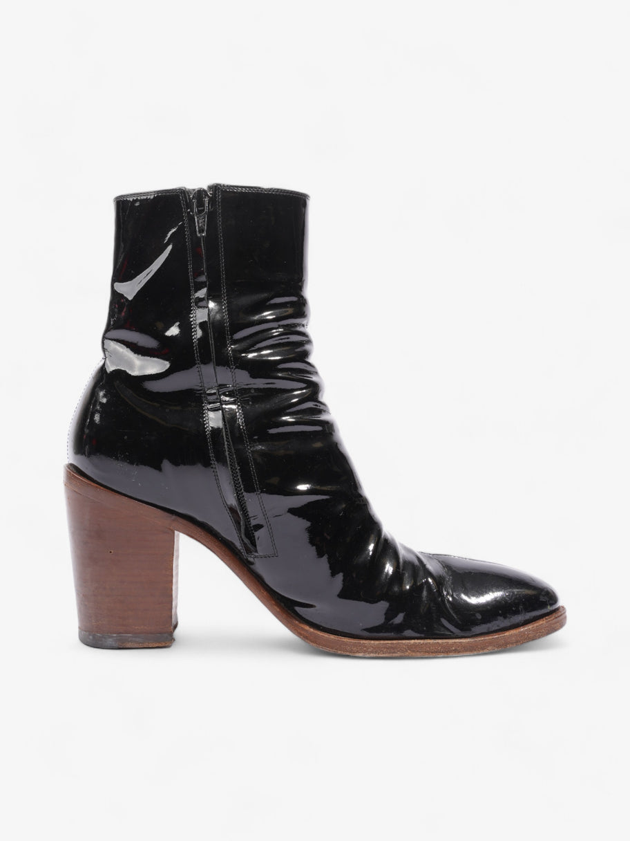 Celine Heeled Boots 80 Black Patent Leather EU 40 UK 7 Image 4