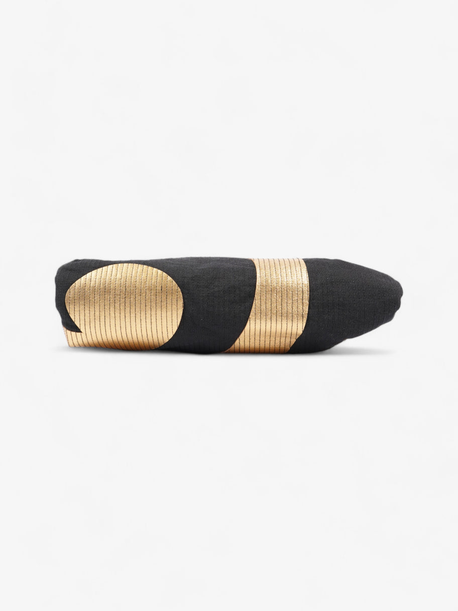 Marni Large Snap Clutch Black / Gold Cotton Image 7