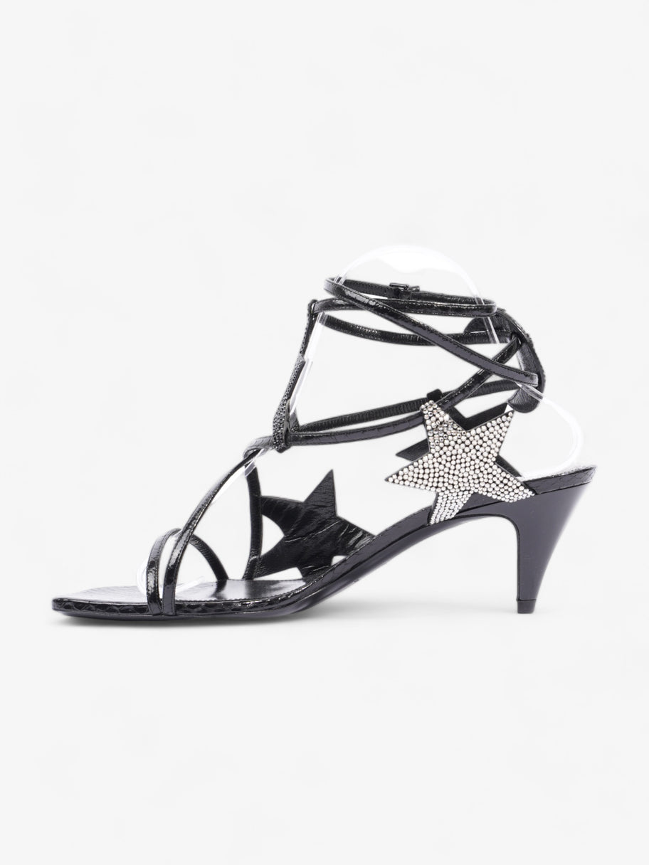 Saint Laurent Ayers Lacquer Stars Heels 60 Black / Silver Sequins  Leather EU 40 UK 7 Image 3