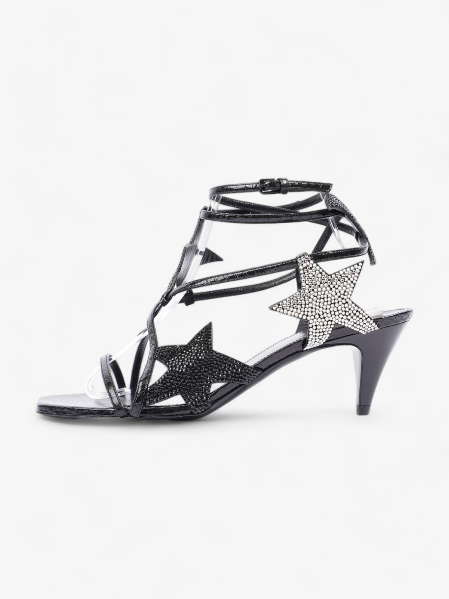 Saint Laurent Ayers Lacquer Stars Heels 60 Black / Silver Sequins  Leather EU 40 UK 7 Image 5