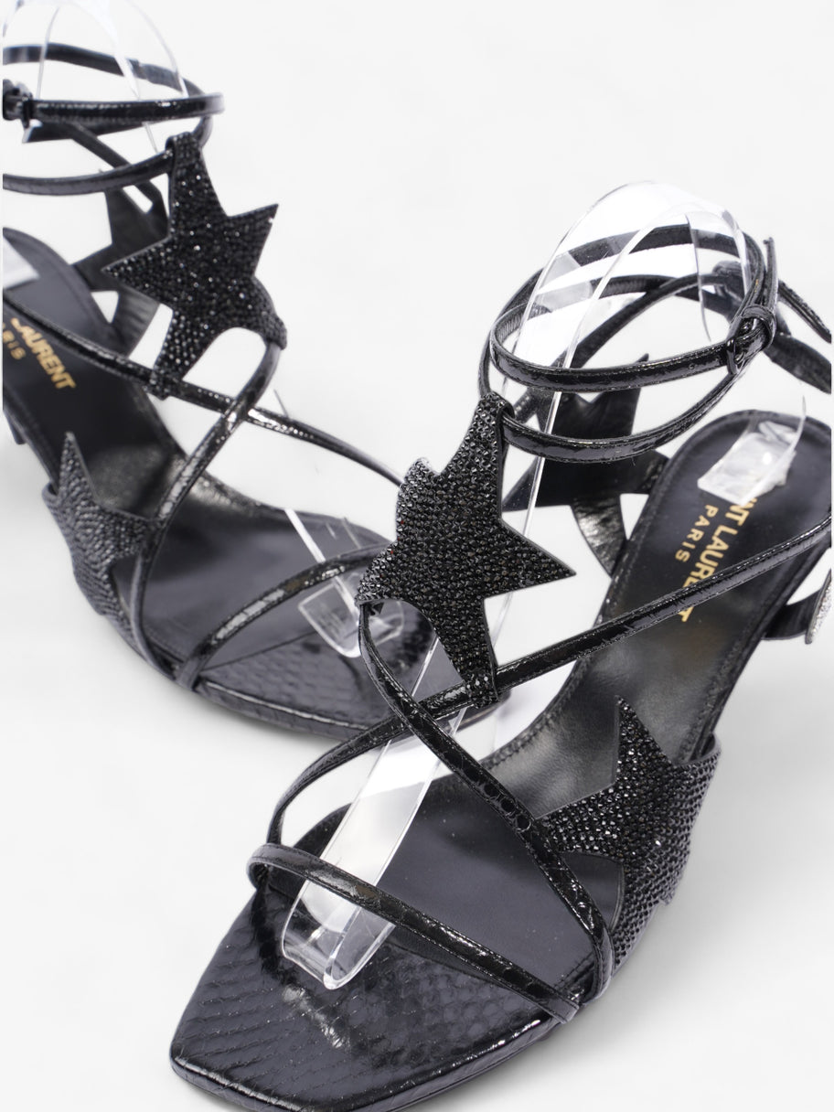 Saint Laurent Ayers Lacquer Stars Heels 60 Black / Silver Sequins  Leather EU 40 UK 7 Image 9