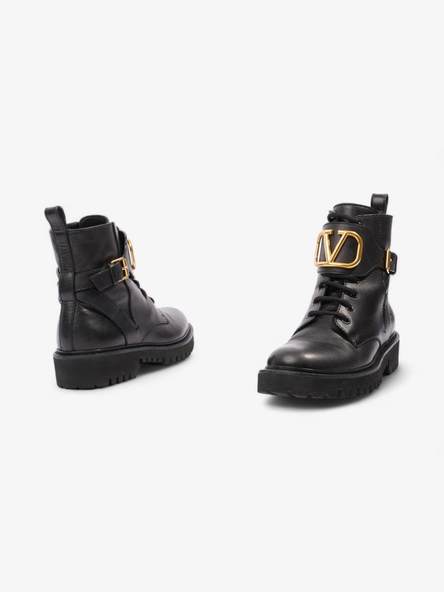 Valentino Vlogo Signature Boots Black / Gold Leather EU 38 UK 5 Image 9