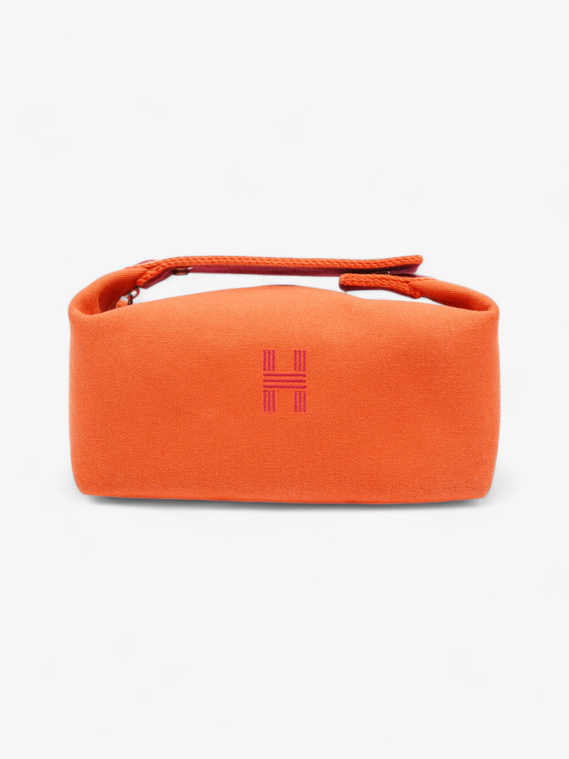  Hermes Bride a Brac Orange / Burgundy Cotton Small