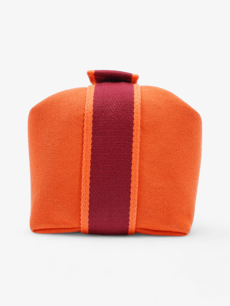  Hermes Bride a Brac Orange / Burgundy Cotton Small