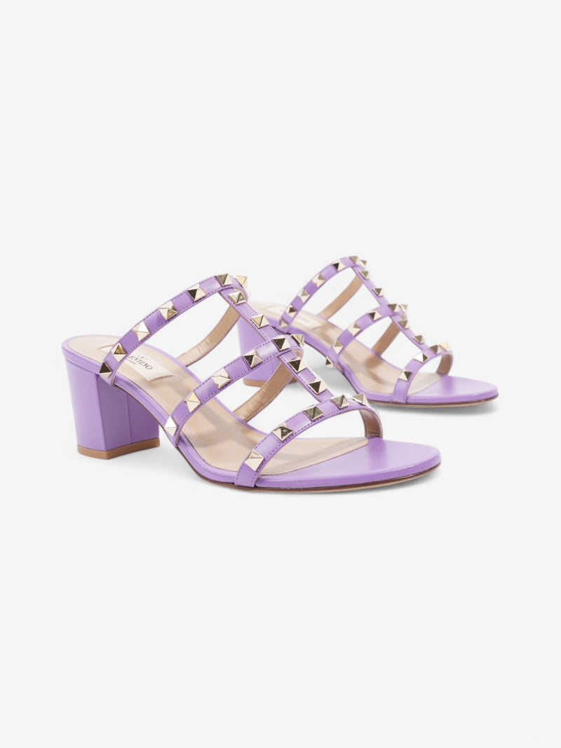  Valentino Rockstud Sandals 60 Purple Leather EU 38.5 UK 5.5