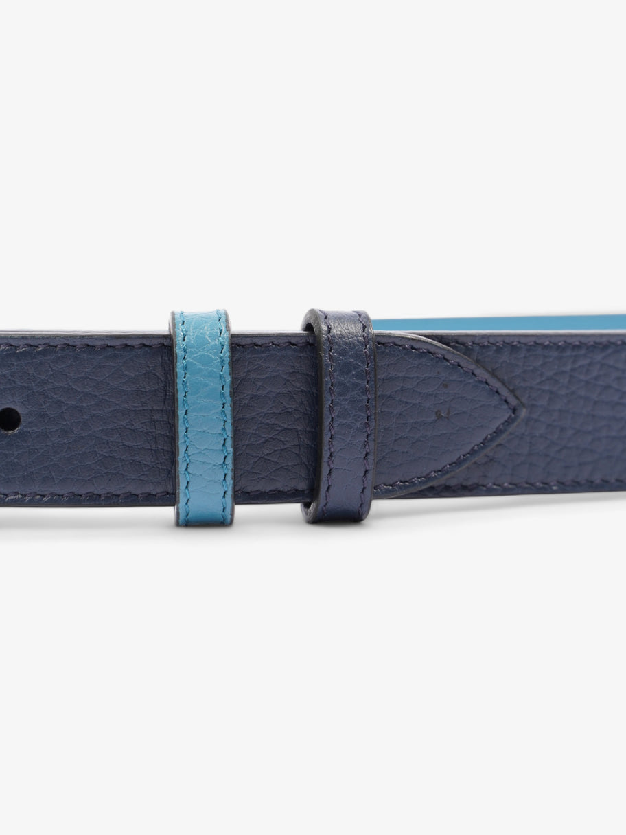 GG Marmont Thin Reversible Belt Navy / Aqua Blue Leather 95cm 38