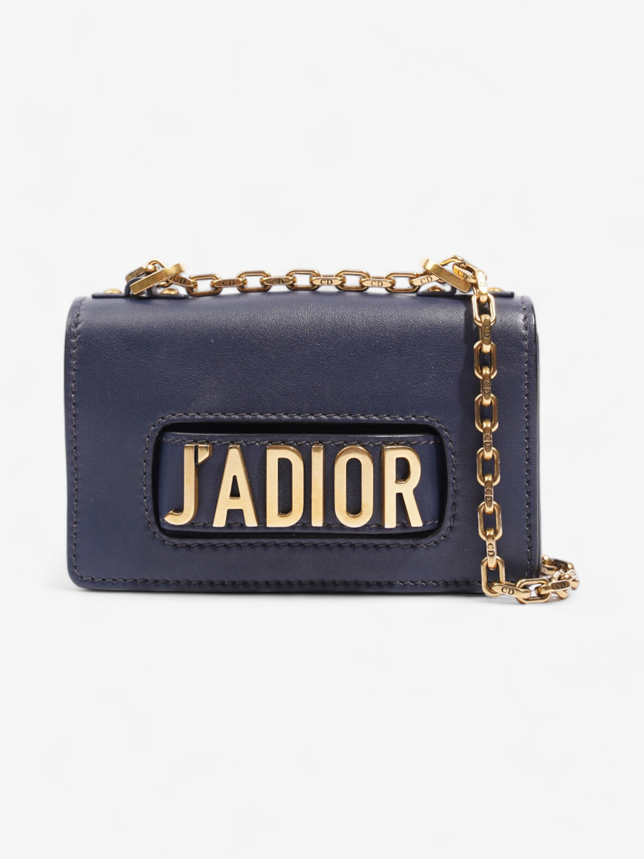 Christian Dior J'Adior Flap Chain Bag Navy Blue Calfskin Leather Mini Image 1