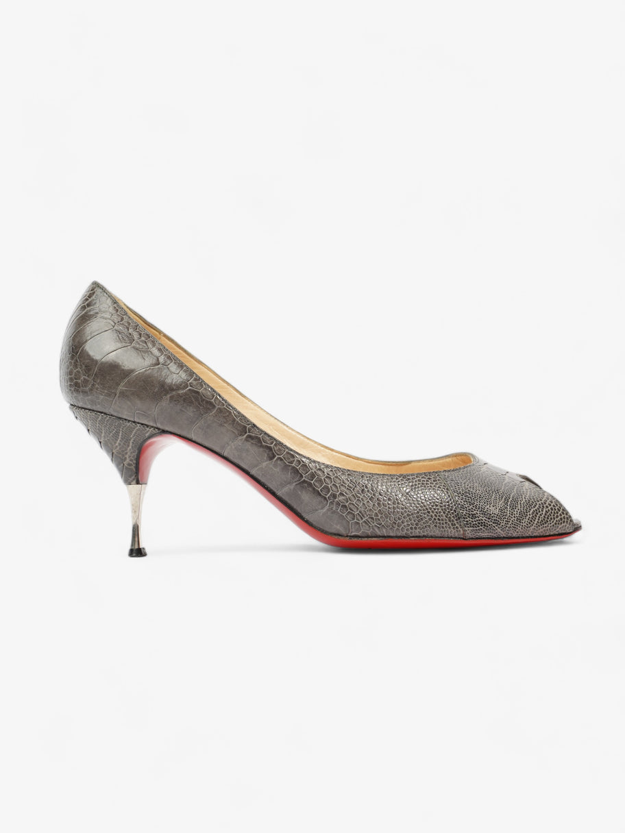 Peep Toe Sandal 70 Grey Leather EU 41.5 UK 8.5 Image 1