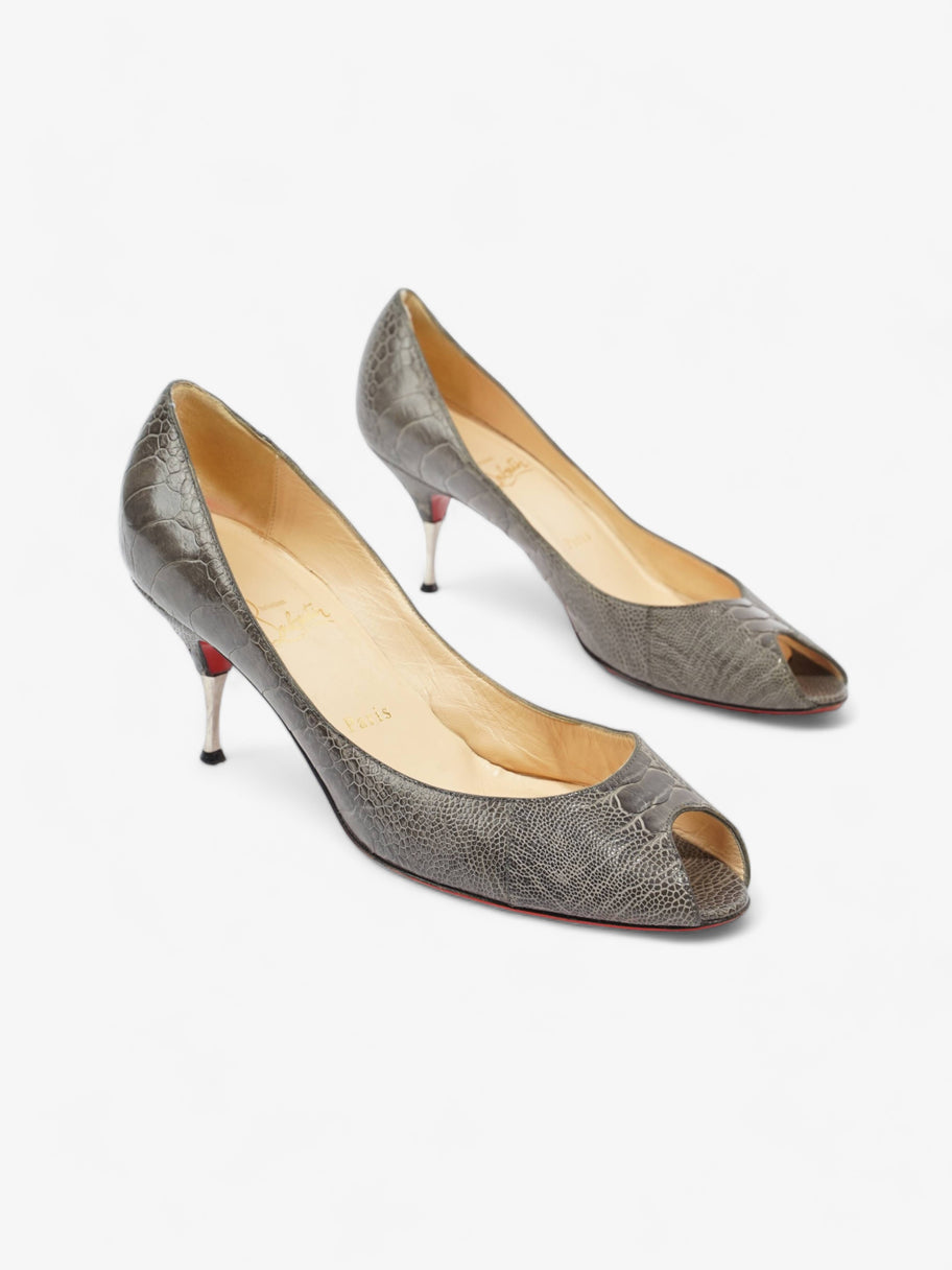 Peep Toe Sandal 70 Grey Leather EU 41.5 UK 8.5 Image 2