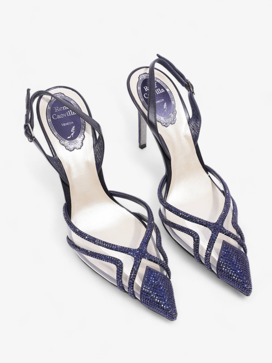 Rene Caovilla Dania PVC Slingback 100 Blue Leather EU 37 UK 5 Image 8