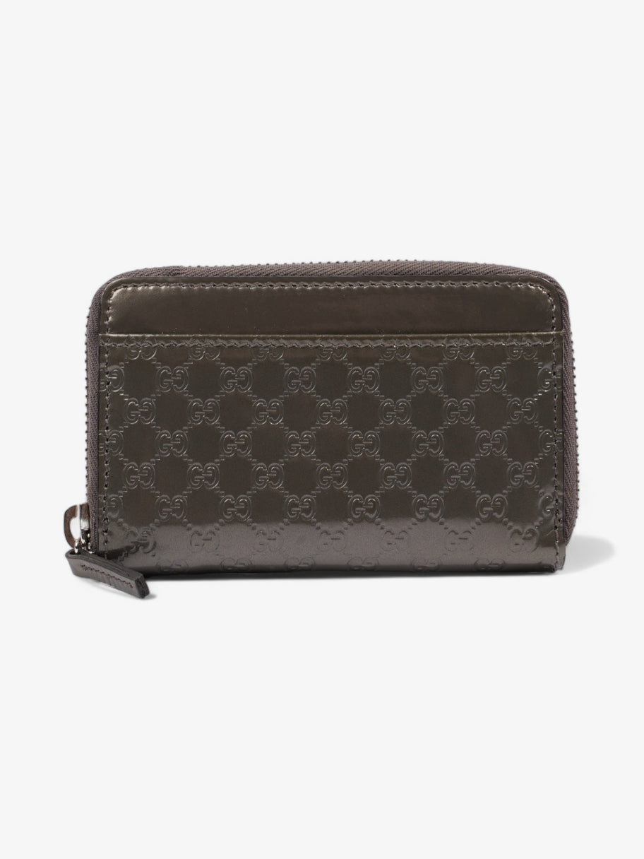 Gucci Microguccissima Compact Wallet Grey Patent Leather Image 1