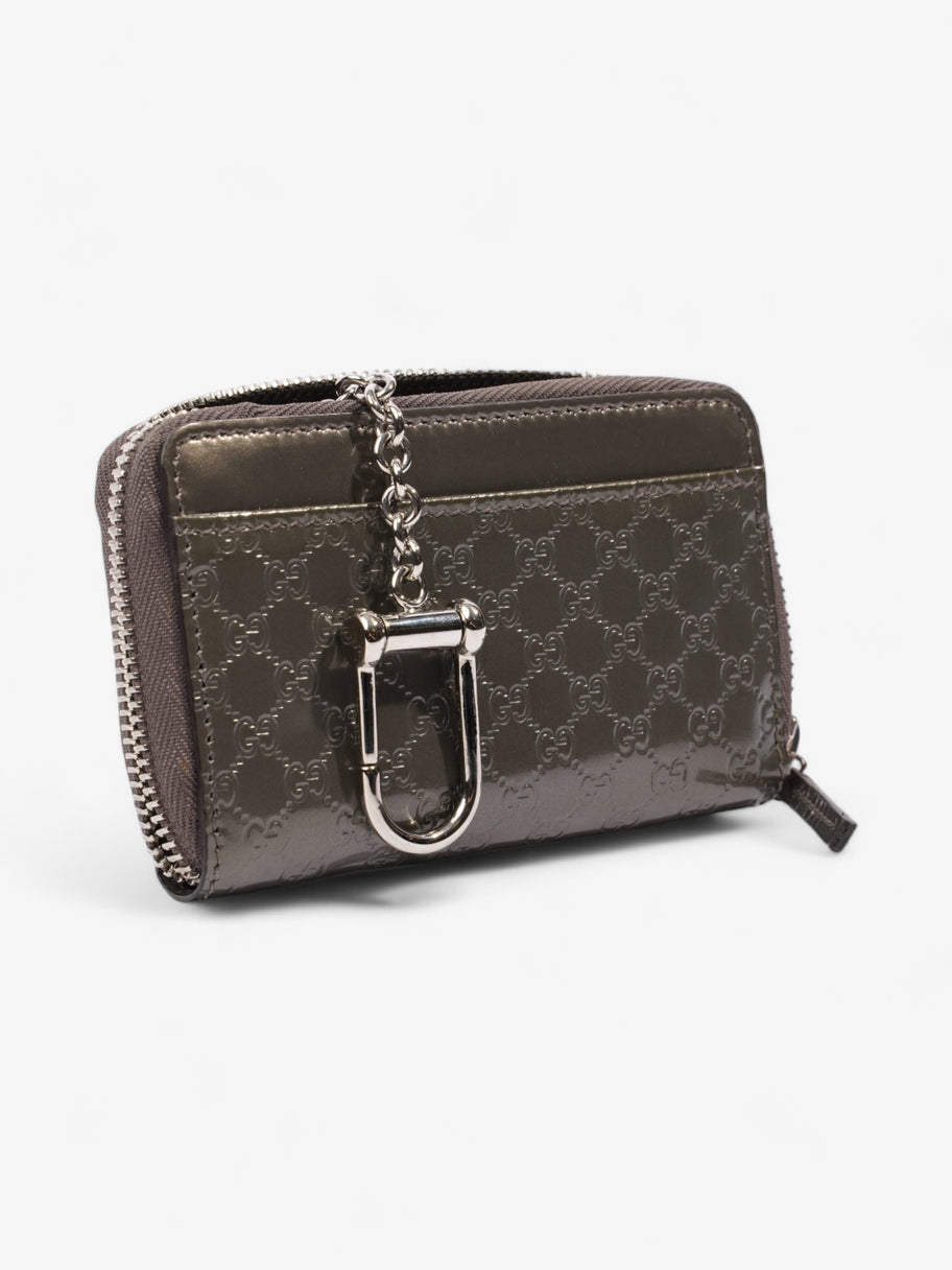 Gucci Microguccissima Compact Wallet Grey Patent Leather Image 7