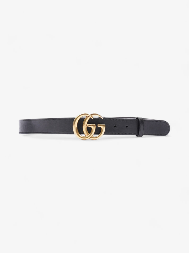  Gucci GG Marmont Wide Belt Black Leather 90cm / 36