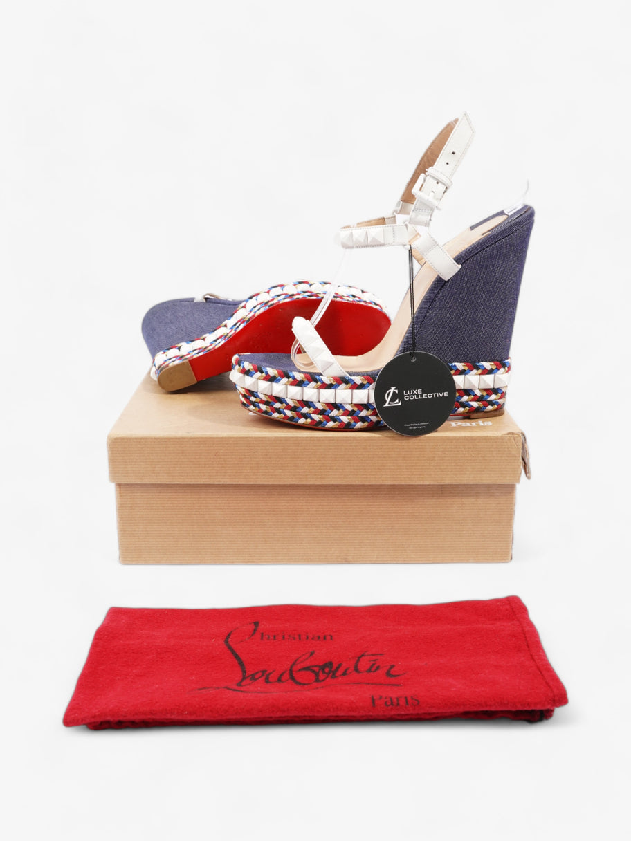 Christian Louboutin Cataclou 140mm White / Blue / Red Denim EU 40 UK 7 Image 10