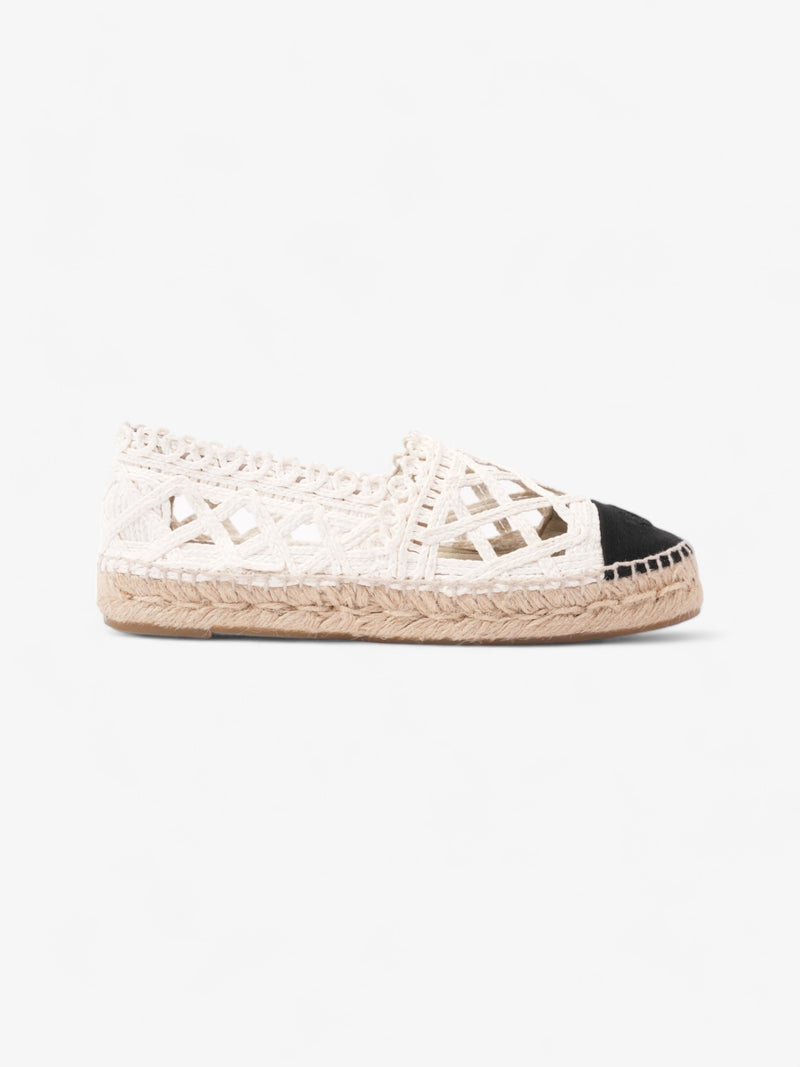  Chanel CC Espadrilles Black / White Lace EU 36 UK 3