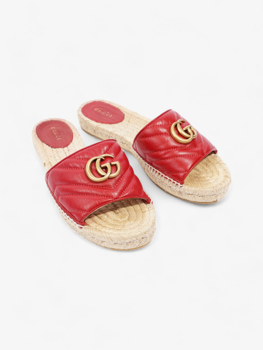 Gucci GG Marmont Espadrilles Red Leather EU 38 UK 5 Image 2