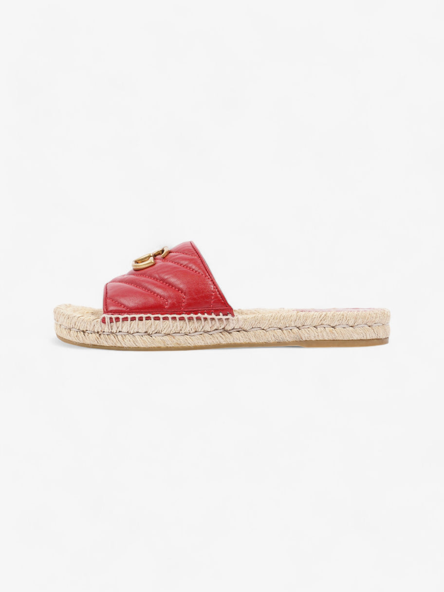 Gucci GG Marmont Espadrilles Red Leather EU 38 UK 5 Image 5