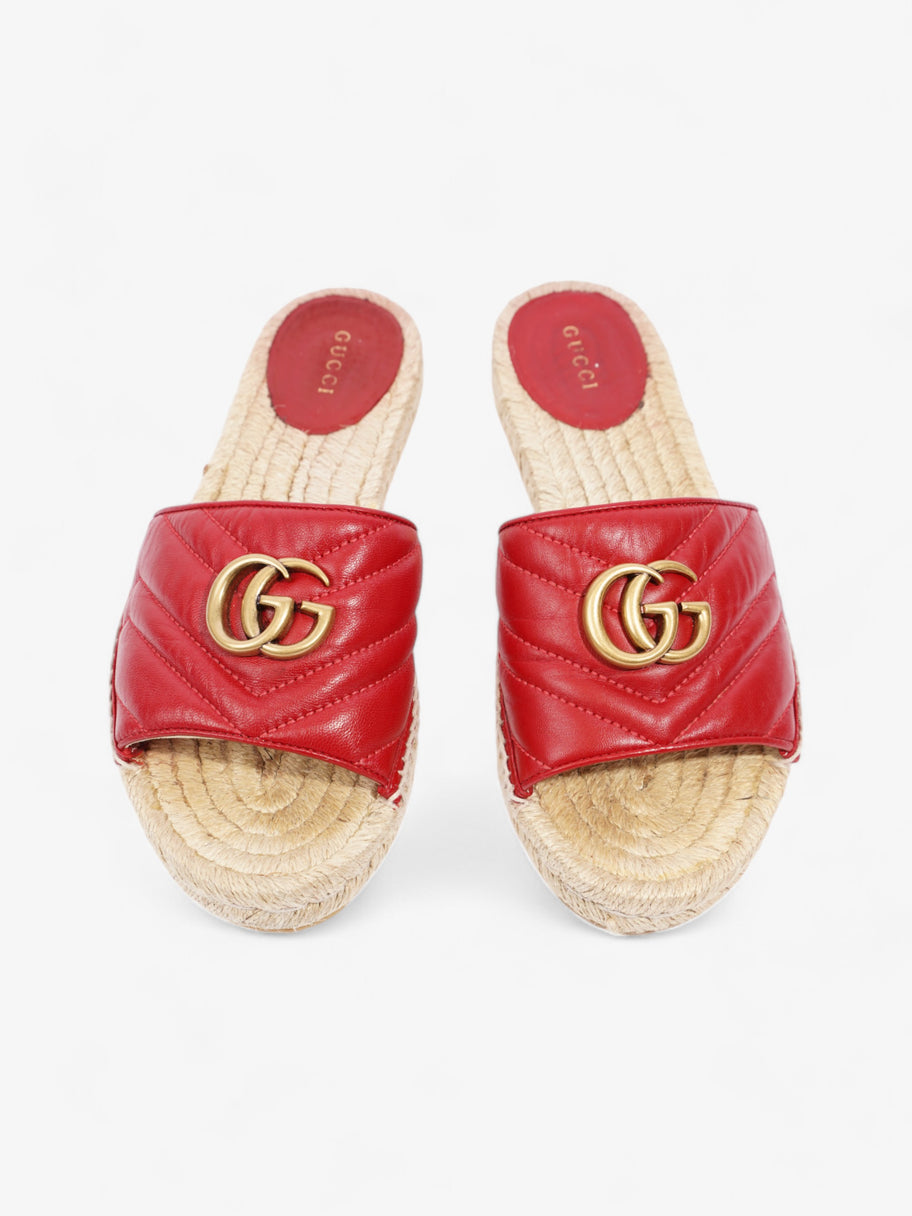 Gucci GG Marmont Espadrilles Red Leather EU 38 UK 5 Image 7