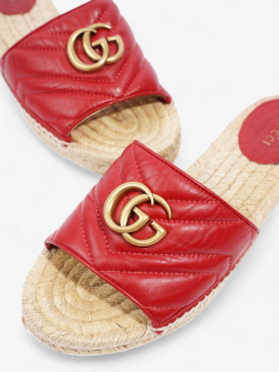 Gucci GG Marmont Espadrilles Red Leather EU 38 UK 5 Image 8