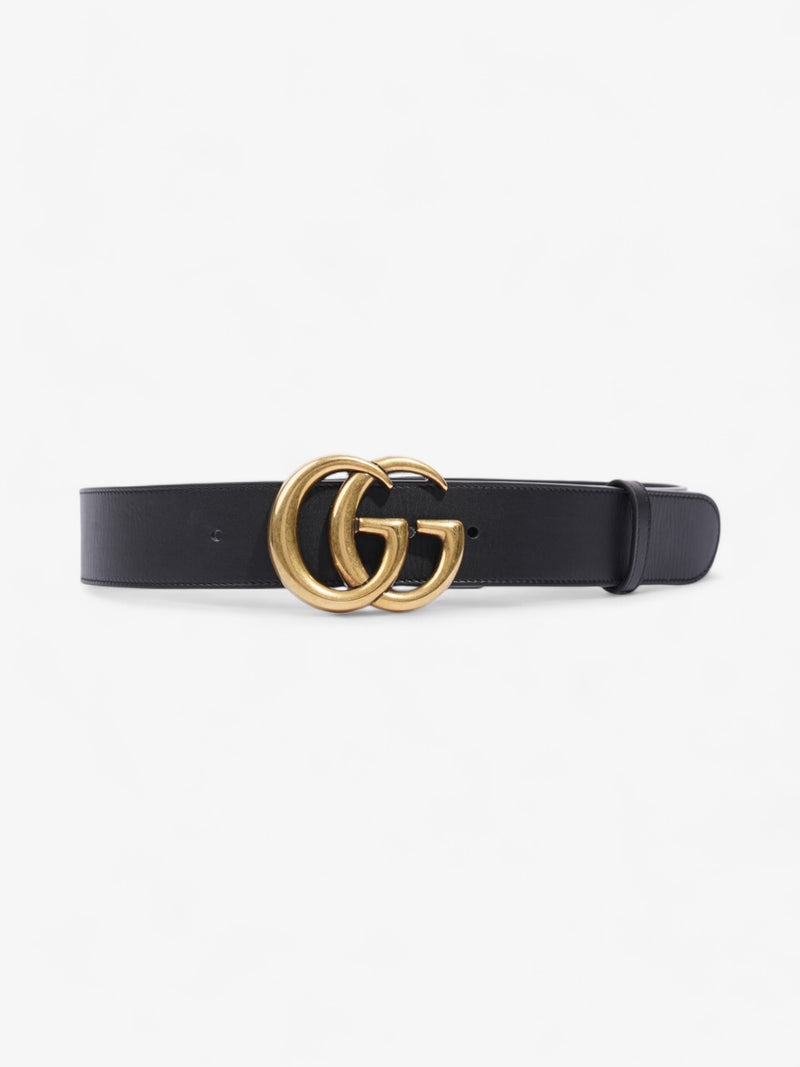  Gucci GG Marmont 2015 Re-Edition Wide Belt Black / Gold Leather 80cm / 32