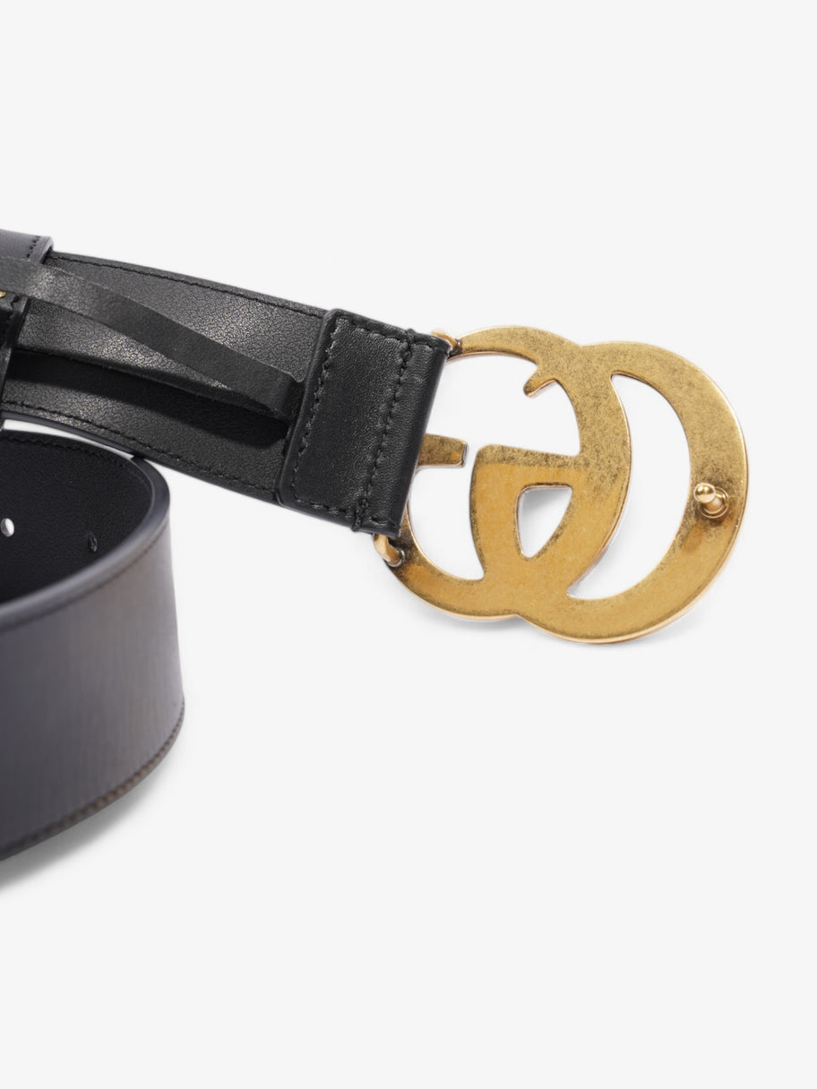 Gucci GG Marmont 2015 Re-Edition Wide Belt Black / Gold Leather 80cm / 32