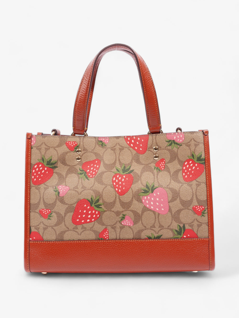 Coach Dempsey Carryall Bag with Wild Strawberry Print Red / Signature Monogram Coated Canvas Image 4