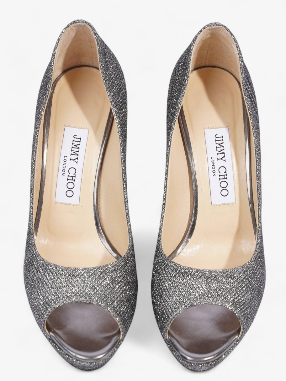 Jimmy Choo Pumps 90 Grey Glitter EU 36.5 UK 3.5 Image 8