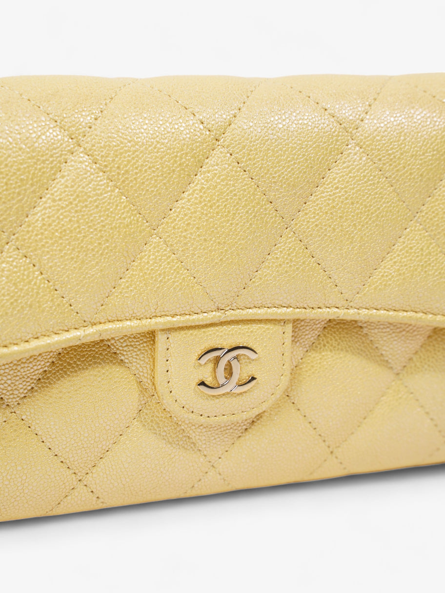 Chanel Classic Flap Bifold Wallet Yellow Caviar Leather Image 2