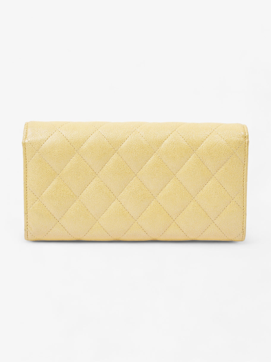 Chanel Classic Flap Bifold Wallet Yellow Caviar Leather Image 4