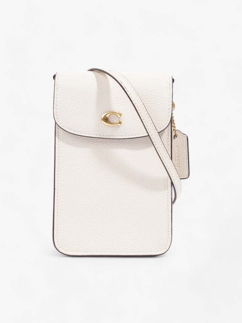  Coach Phone Crossbody Cream Leather