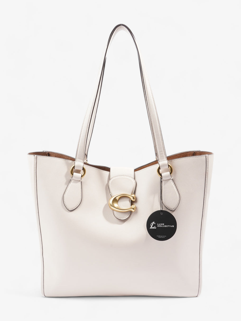 Coach Theo Tote Cream Leather Image 8