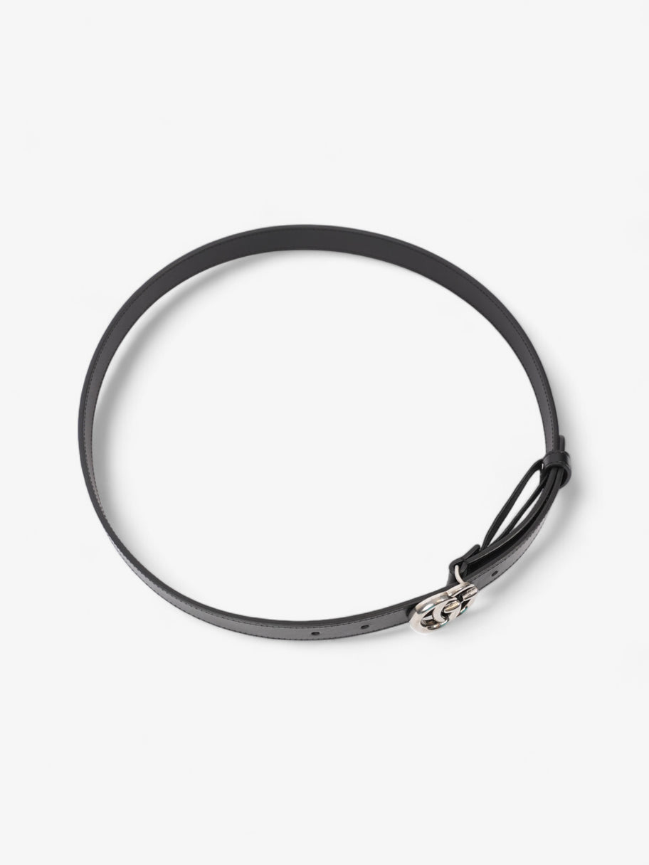 GG Marmont Thin Belt Black / Silver Leather 85cm / 34