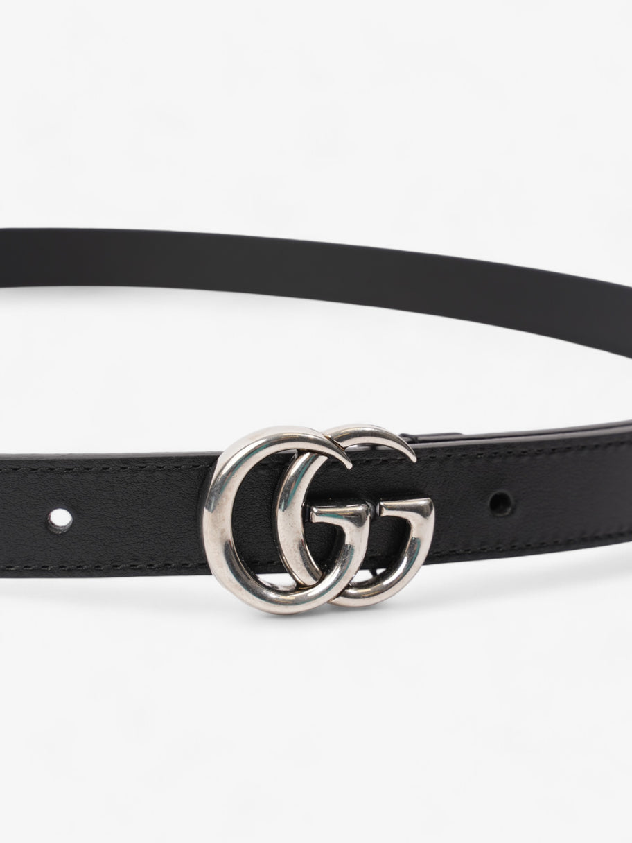 GG Marmont Thin Belt Black / Silver Leather 85cm / 34